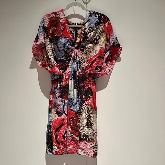 leifsdottir dress silk Leifsdottir Anthropologie Silk Dress Sz 4P Floral Coquette Lace Fit and Flair